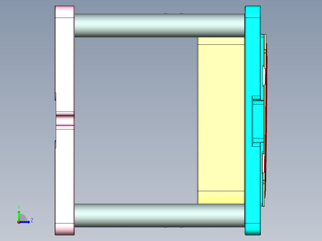 铝制电脑A壳铣外观面工装治具模型左视图