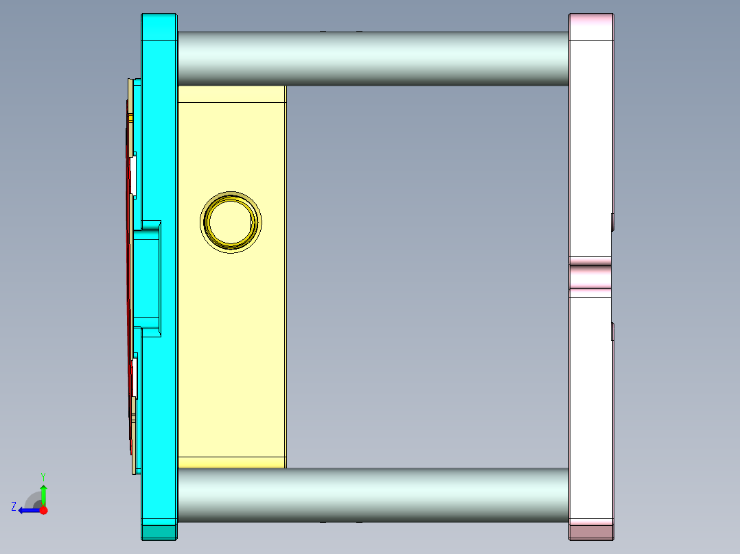 铝制电脑A壳铣外观面工装治具模型右视图
