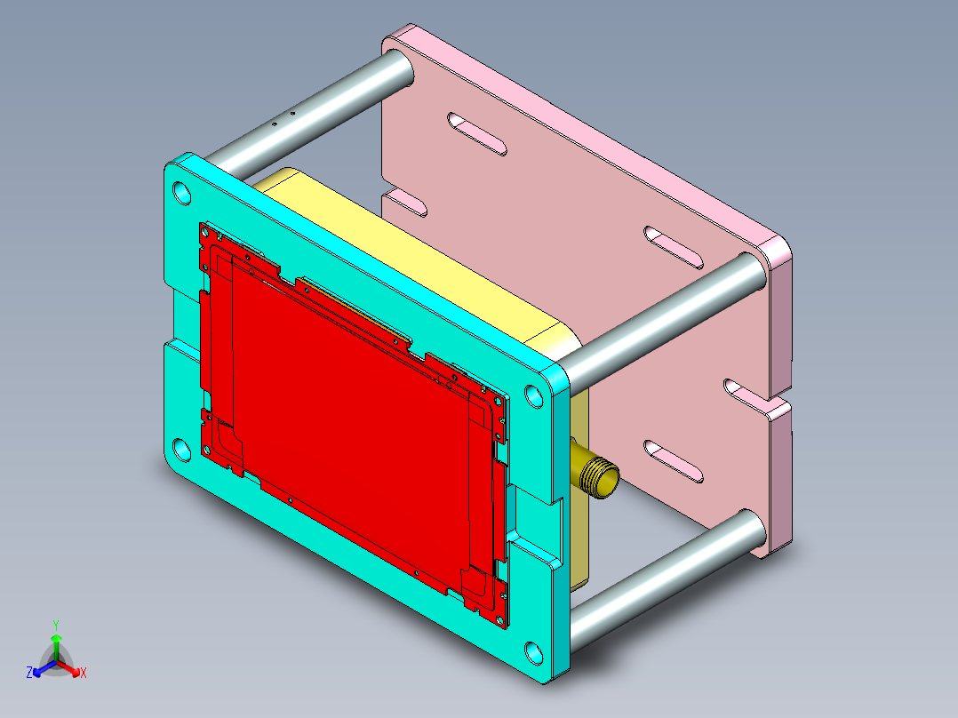 铝制电脑A壳铣外观面工装治具模型正等轴测图