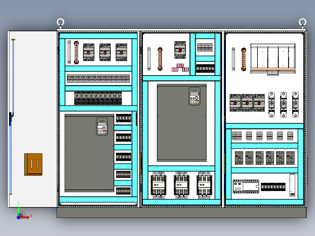 控制柜组装刀开关变频器前视图