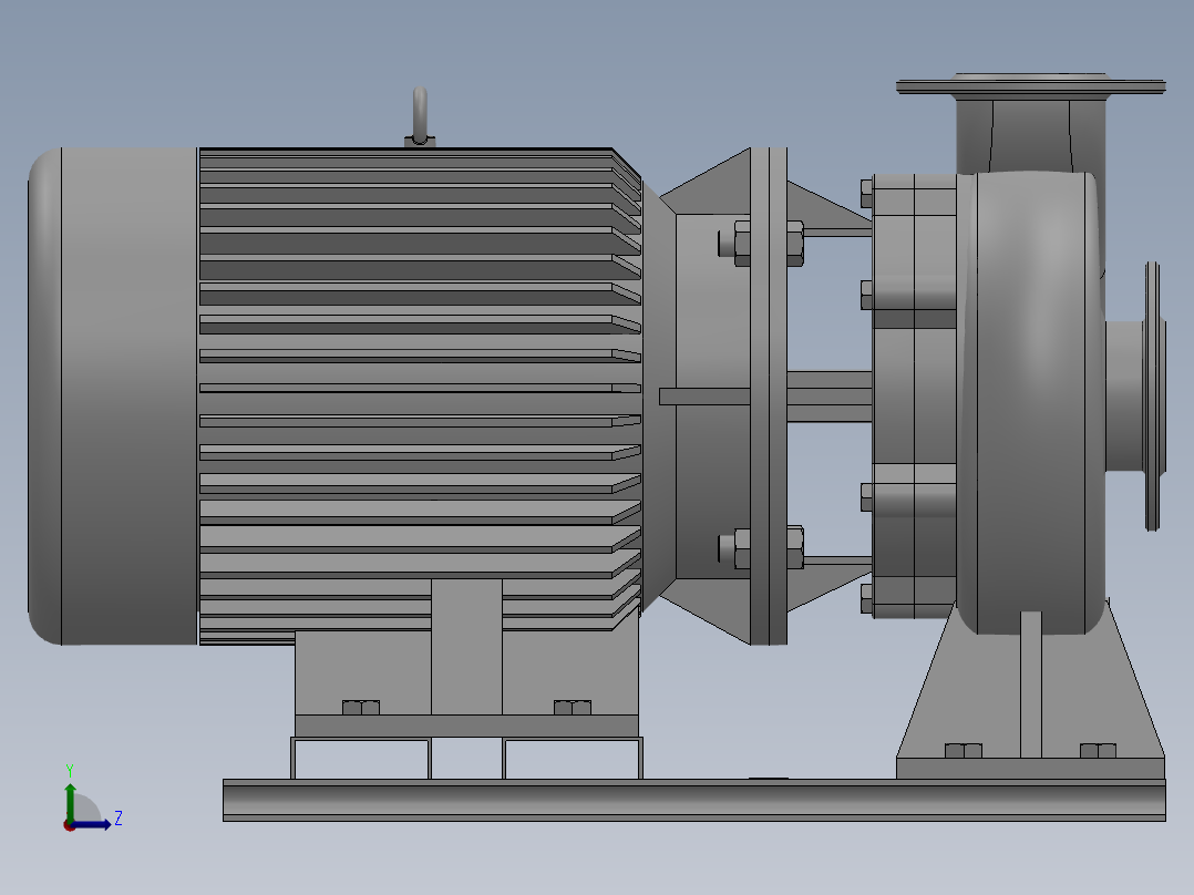 ISW╱IHW系列管道离心泵[ISW80-200(I)]左视图