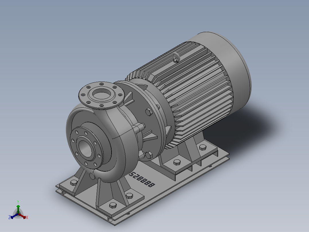 ISW╱IHW系列管道离心泵[ISW80-200(I)]正等轴测图