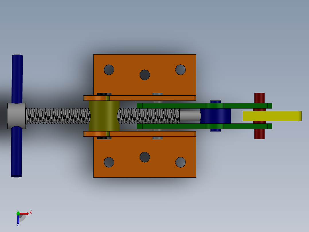 夹紧机构俯视图
