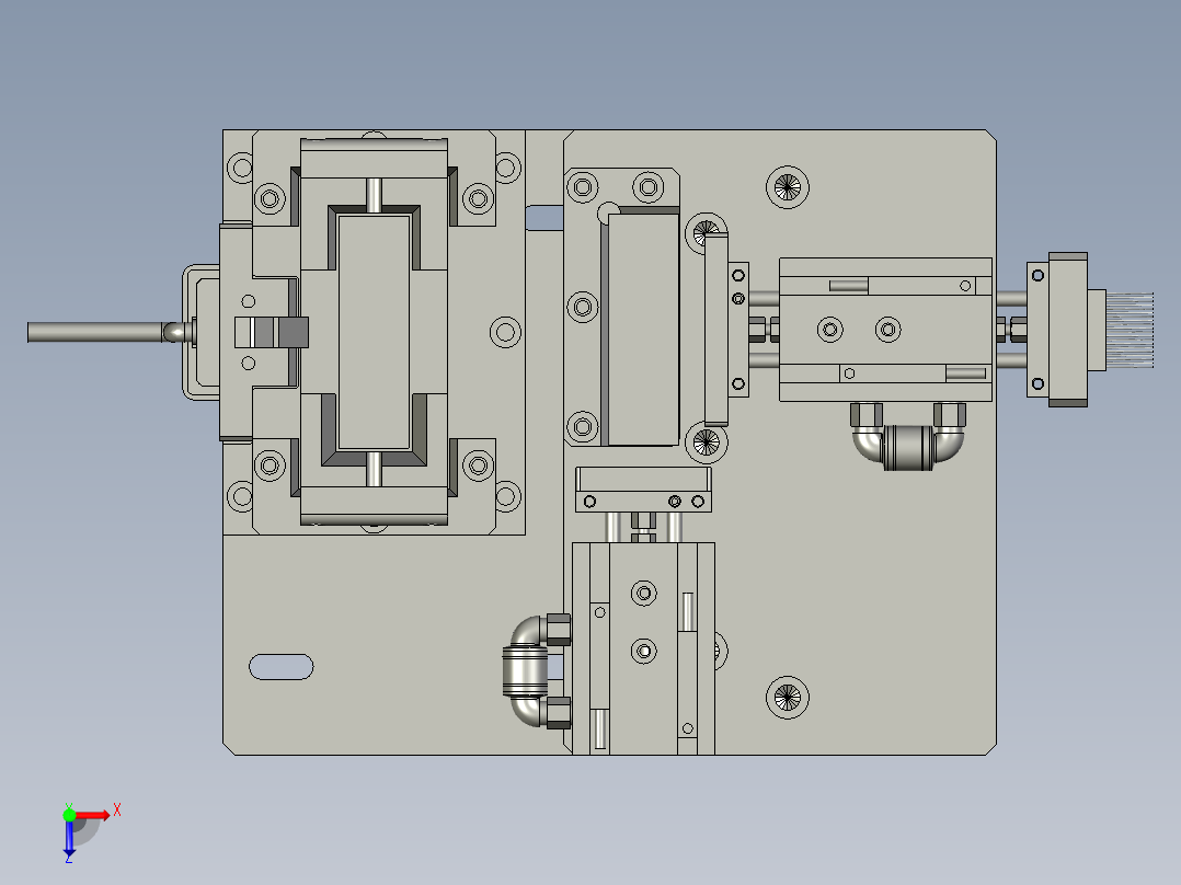 SAWH02-03300-2A0铝片定位机构(左)俯视图