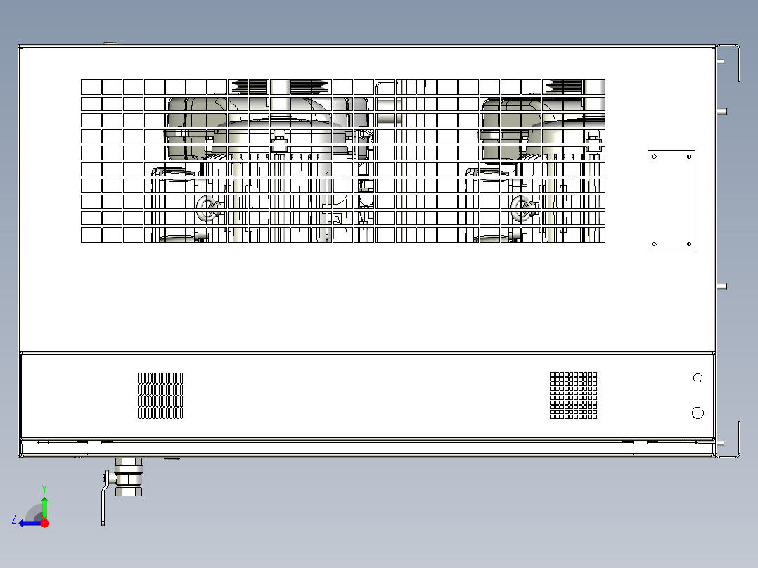 带烘干机的空气压缩机右视图