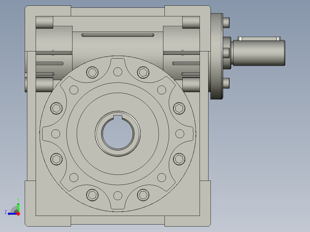 NRV030-090型蜗轮蜗杆减速机NRV07575V6右视图