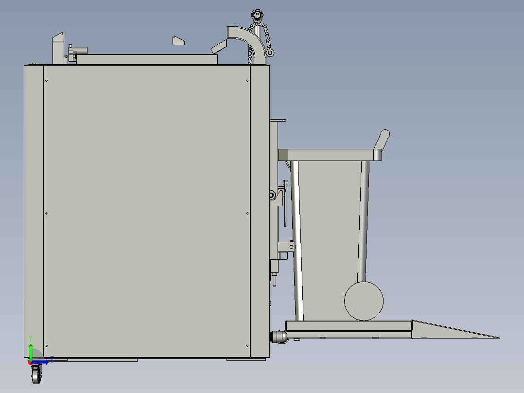 粉碎提升模块左视图