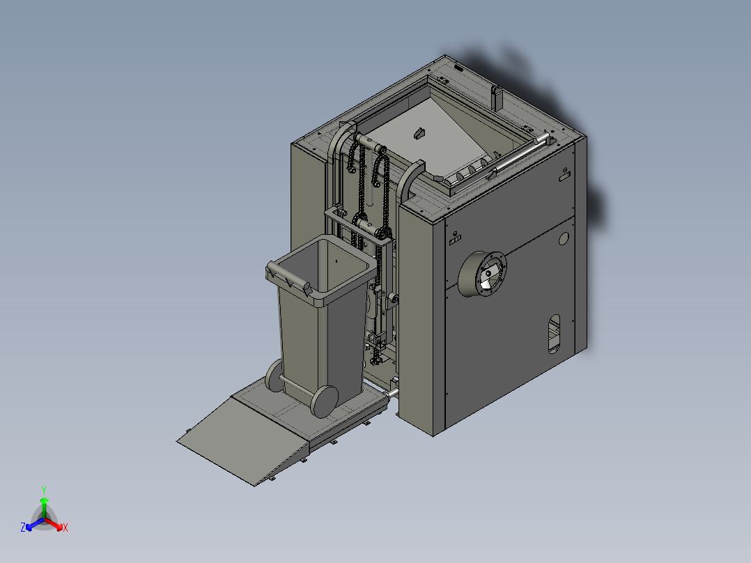 粉碎提升模块正等轴测图