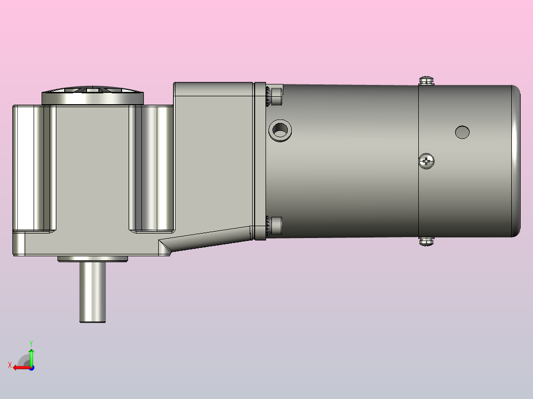 微型弧锥直交实心轴减速电机4ik25gn-c-4gn3-180rt_asm后视图