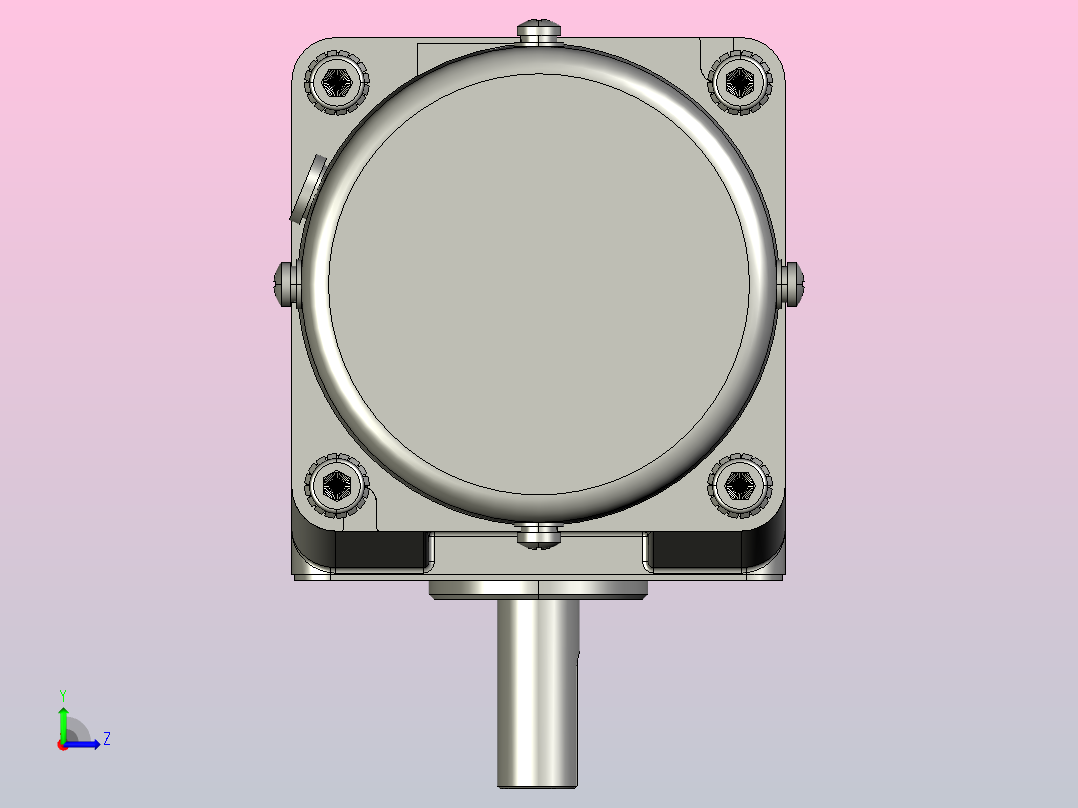 微型弧锥直交实心轴减速电机4ik25gn-c-4gn3-180rt_asm左视图