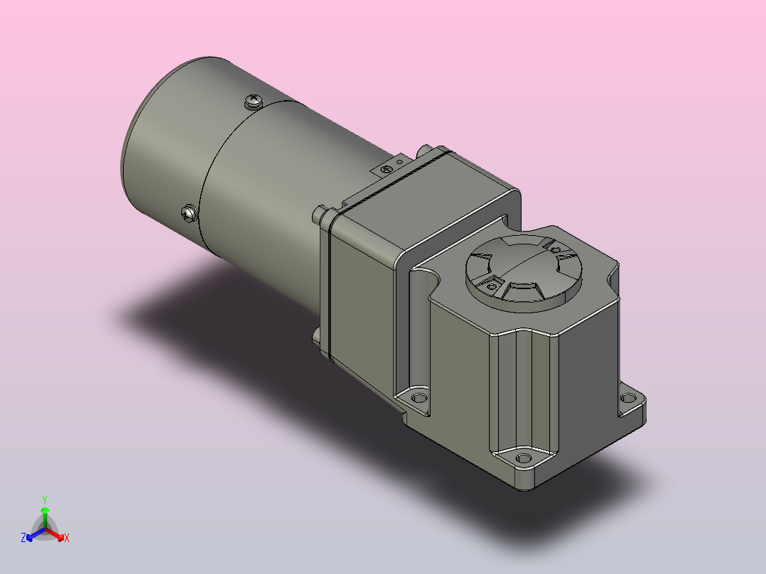 微型弧锥直交实心轴减速电机4ik25gn-c-4gn3-180rt_asm正等轴测图