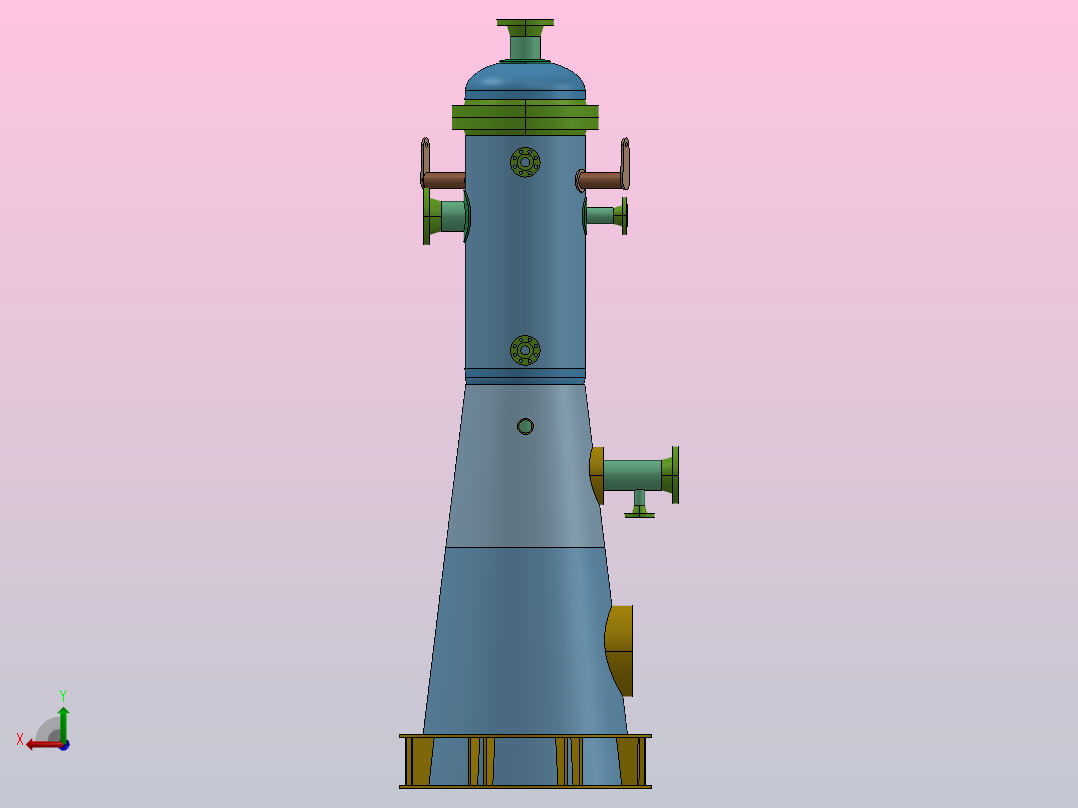 蒸汽分离器容器后视图