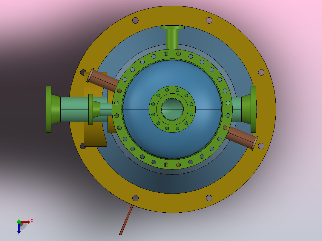 蒸汽分离器容器俯视图