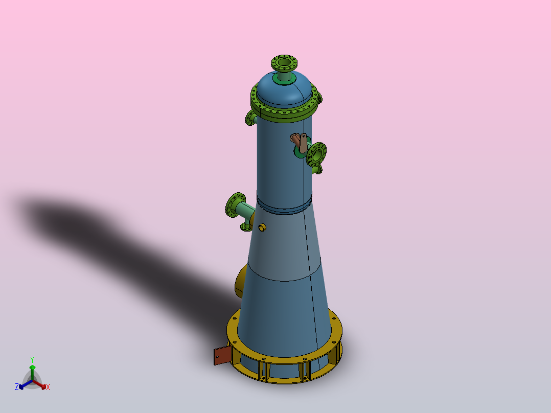 蒸汽分离器容器正等轴测图