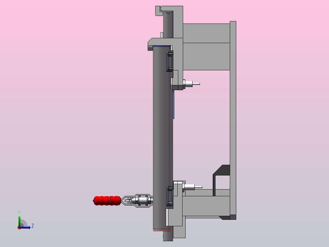 汽车空调散热器装配工装夹具左视图