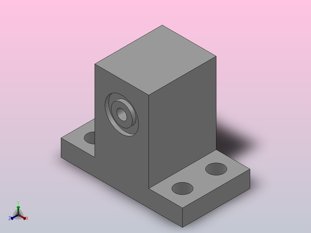 双轴承T型高度选择型轴承座组件_BDTC-623-2Z-20-20-A正等轴测图