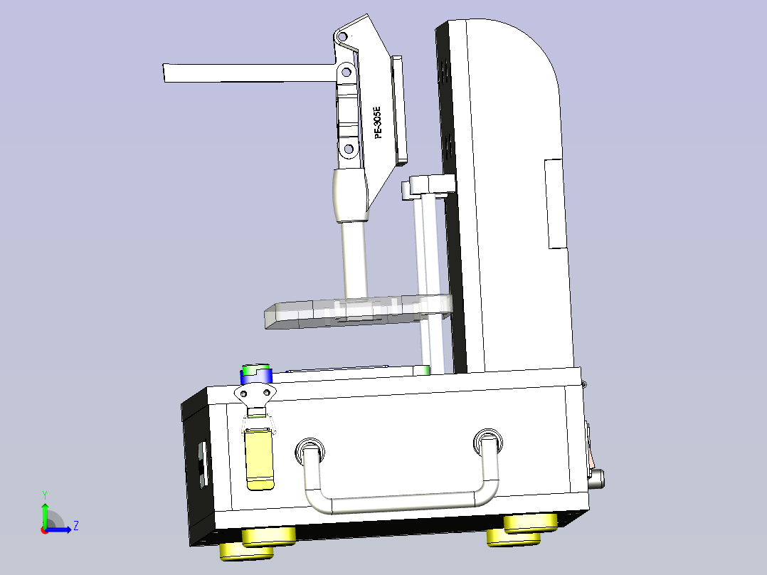 一款小夹手测试功能治具3D图纸左视图