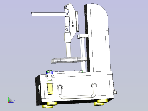 一款小夹手测试功能治具3D图纸左视缩略图