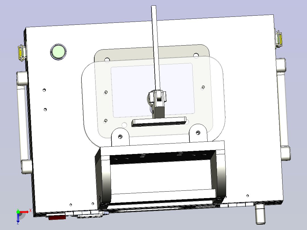 一款小夹手测试功能治具3D图纸俯视图