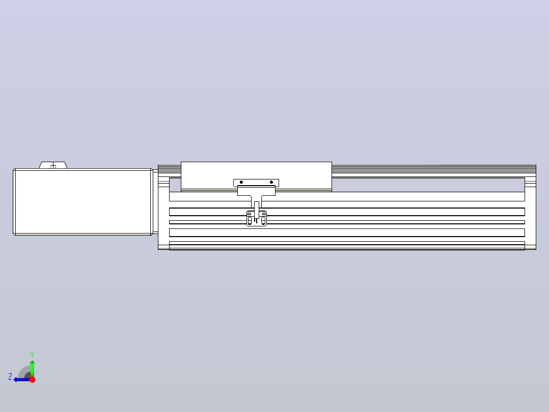 皮带直线轴半封闭可选导轨TPA-HNB-202D-140-L150-MR-C-P75-N3右视图