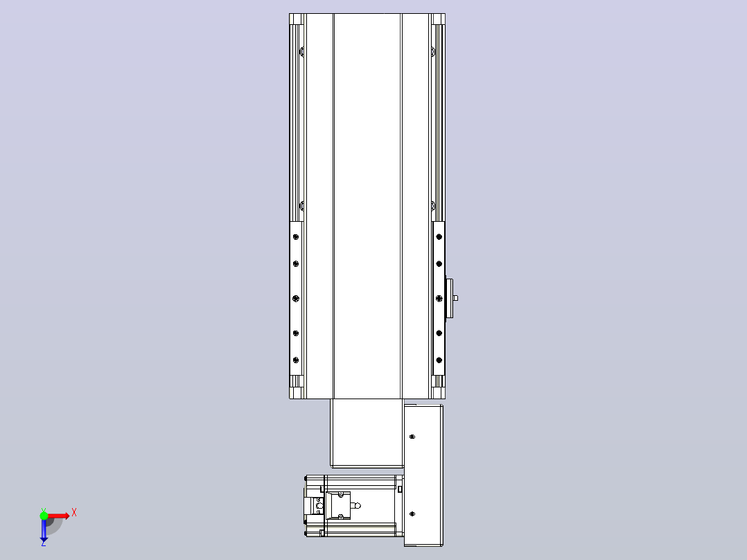 皮带直线轴半封闭可选导轨TPA-HNB-202D-140-L150-MR-C-P75-N3俯视图