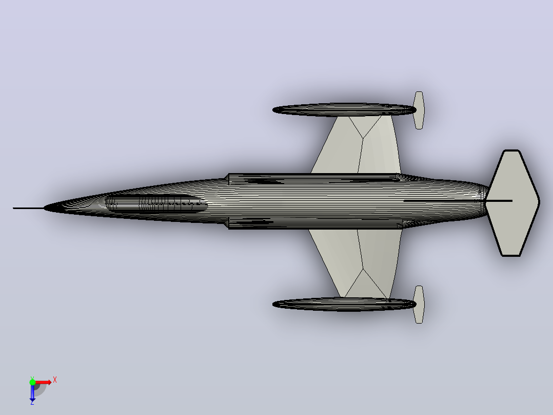 Lockheed F-104 Starfighter飞机俯视图