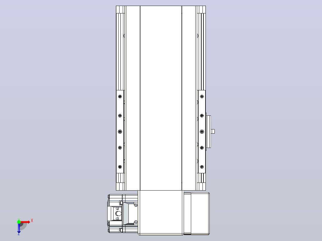 皮带直线轴半封闭可选导轨TPA-HNB-140D-120-L50-RP-Y-P40-N3俯视图