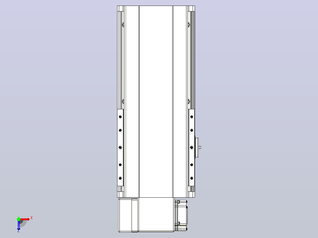 皮带直线轴半封闭可选导轨TPA-HNB-202D-140-L150-LP-C-P75-N3俯视图