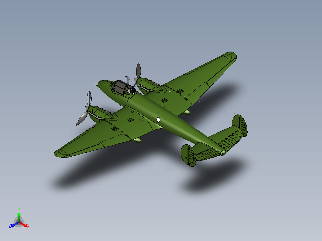Pe-3双发重型飞机主视图