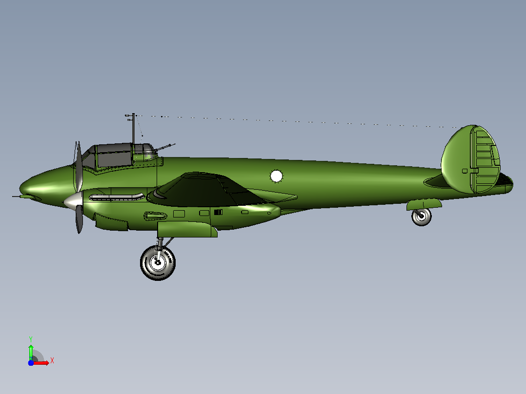 Pe-3双发重型飞机前视图