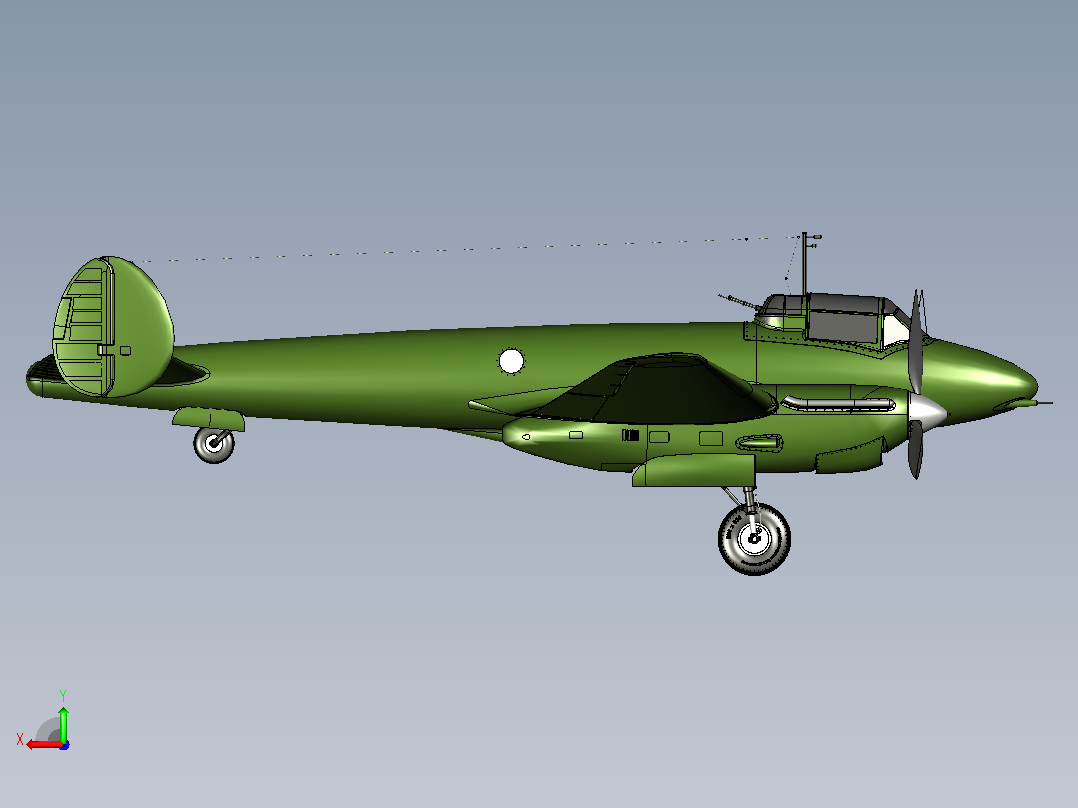 Pe-3双发重型飞机后视图