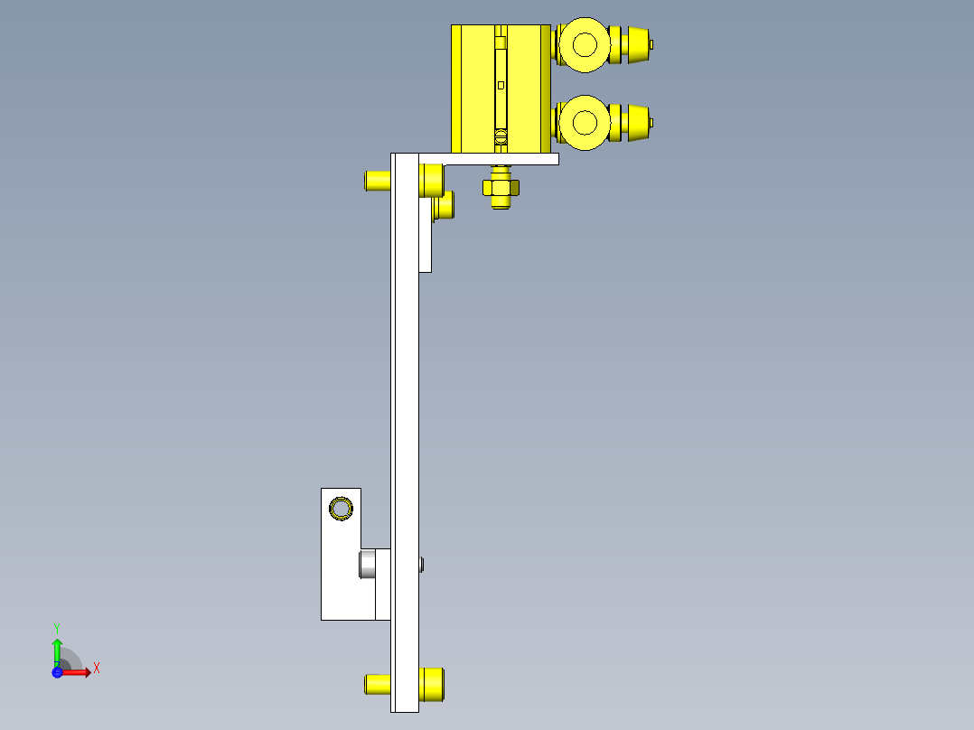 清洗装置内的夹紧机构前视图