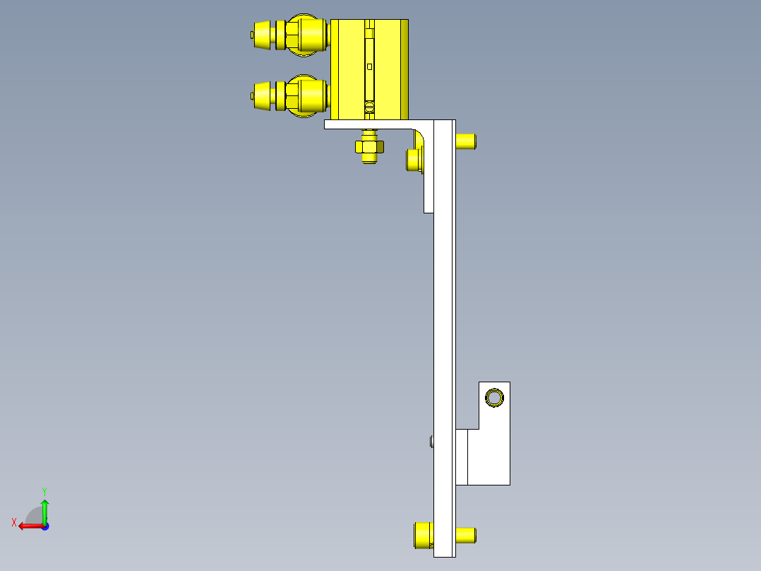 清洗装置内的夹紧机构后视图