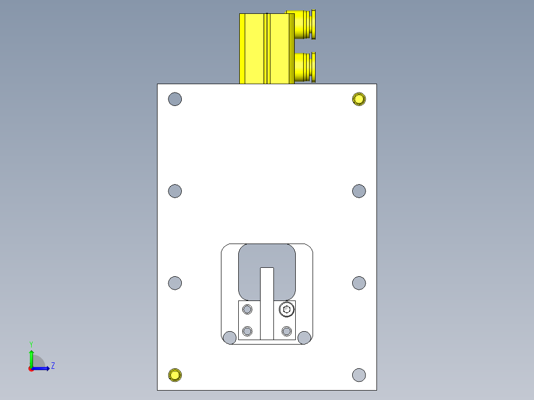 清洗装置内的夹紧机构左视图