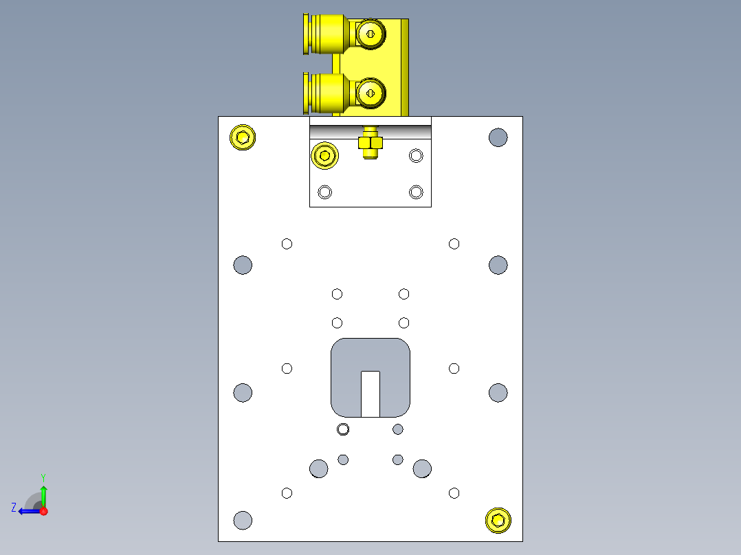清洗装置内的夹紧机构右视图