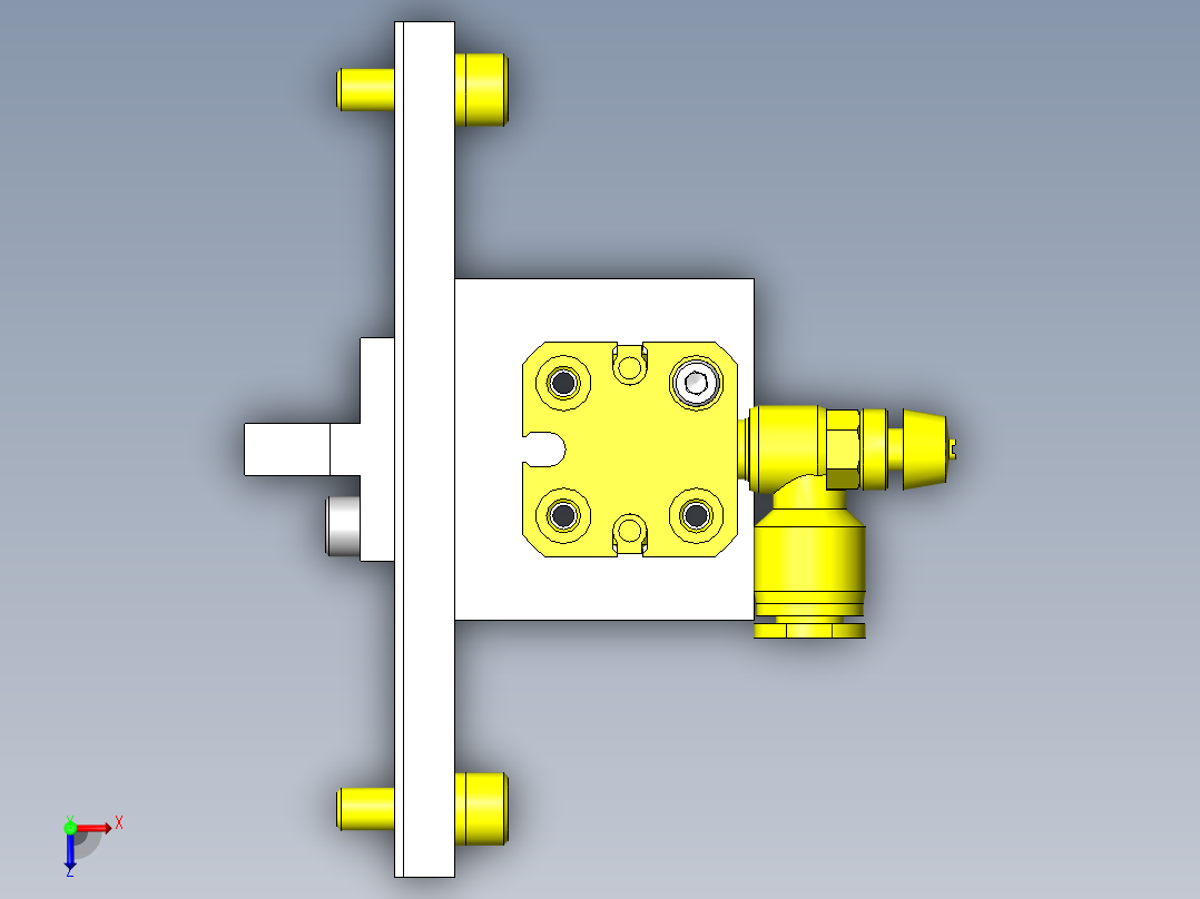 清洗装置内的夹紧机构俯视图