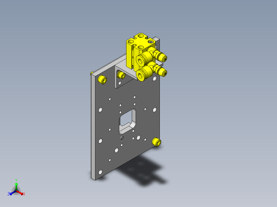 清洗装置内的夹紧机构正等轴测图