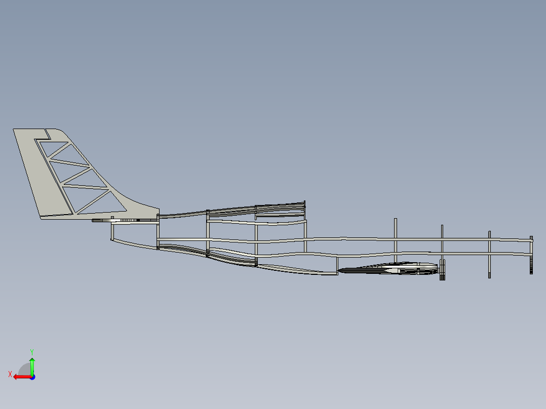 航模框架结构后视图