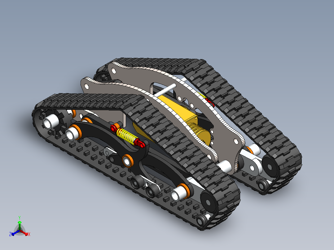 【 DTV Shredder全地形履带滑板车设计图.sw】正等轴测图