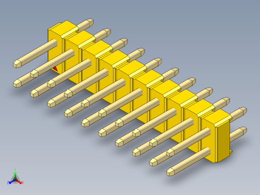 彩色公头100mil（2.54mm）系列-DS1021_yellow_2x10p_100mil_Type1_rev1.0