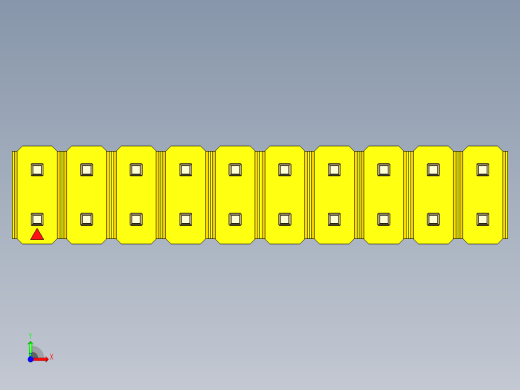 彩色公头100mil（2.54mm）系列-DS1021_yellow_2x10p_100mil_Type1_rev1.0前视缩略图