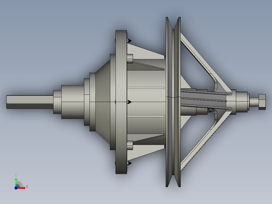 洗衣机减速器模型三维SW前视图