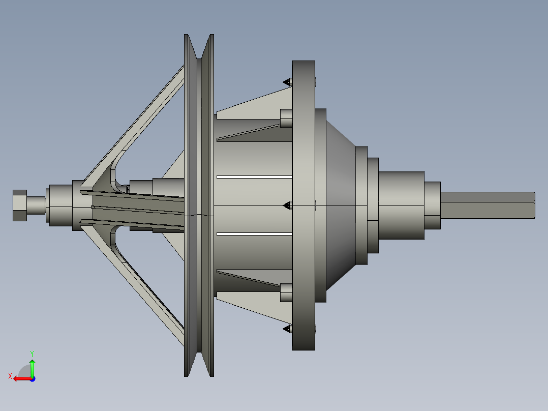 洗衣机减速器模型三维SW后视图