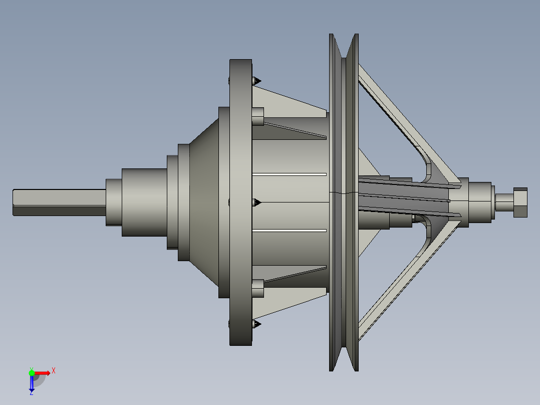 洗衣机减速器模型三维SW俯视图
