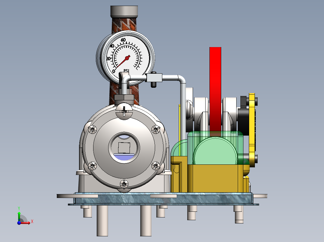 桌面蒸汽机前视图