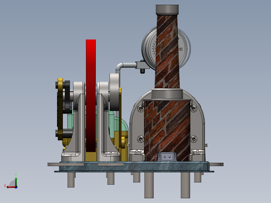 桌面蒸汽机后视图