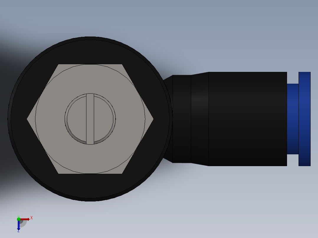 Ø6 x 3-8 - CONTROLE DE FLUXO 90° BANJO (C0K510638)俯视图