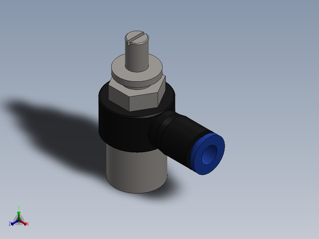 Ø6 x 3-8 - CONTROLE DE FLUXO 90° BANJO (C0K510638)正等轴测图