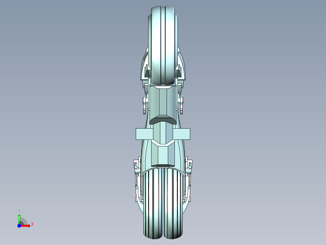 3轮胎概念摩托前视图