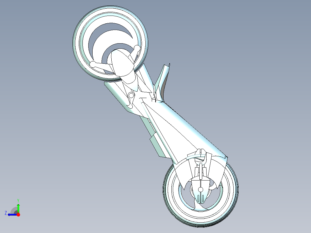 3轮胎概念摩托右视图